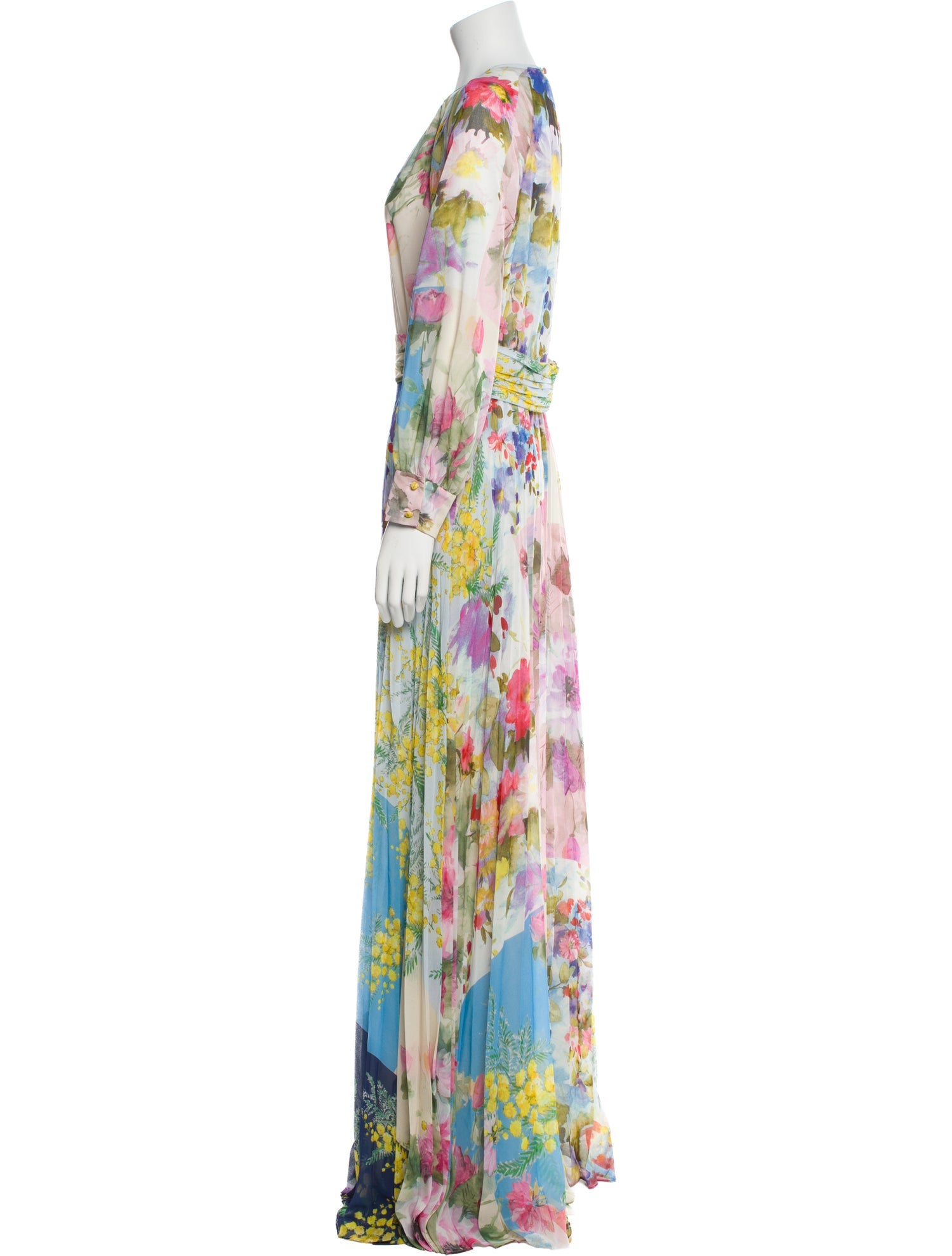 Teri Jon by Rickie Freeman Floral Print Long Dress