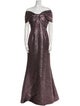 Teri Jon by Rickie Freeman Off-The-Shoulder Long Dress
