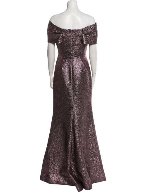 Teri Jon by Rickie Freeman Off-The-Shoulder Long Dress