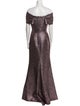 Teri Jon by Rickie Freeman Off-The-Shoulder Long Dress