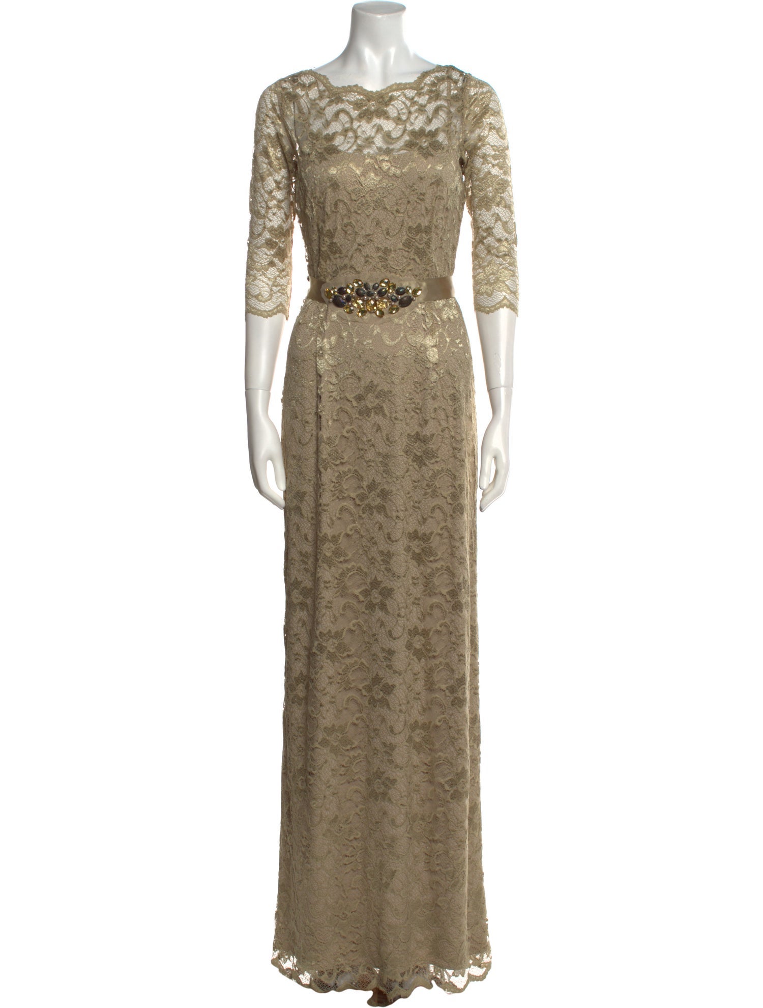 Teri Jon by Rickie Freeman Bateau Neckline Long Dress