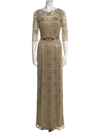 Teri Jon by Rickie Freeman Bateau Neckline Long Dress