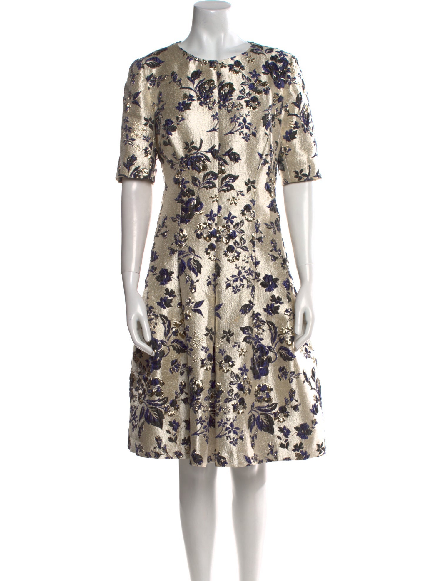 Teri Jon by Rickie Freeman Floral Print Knee-Length Dress