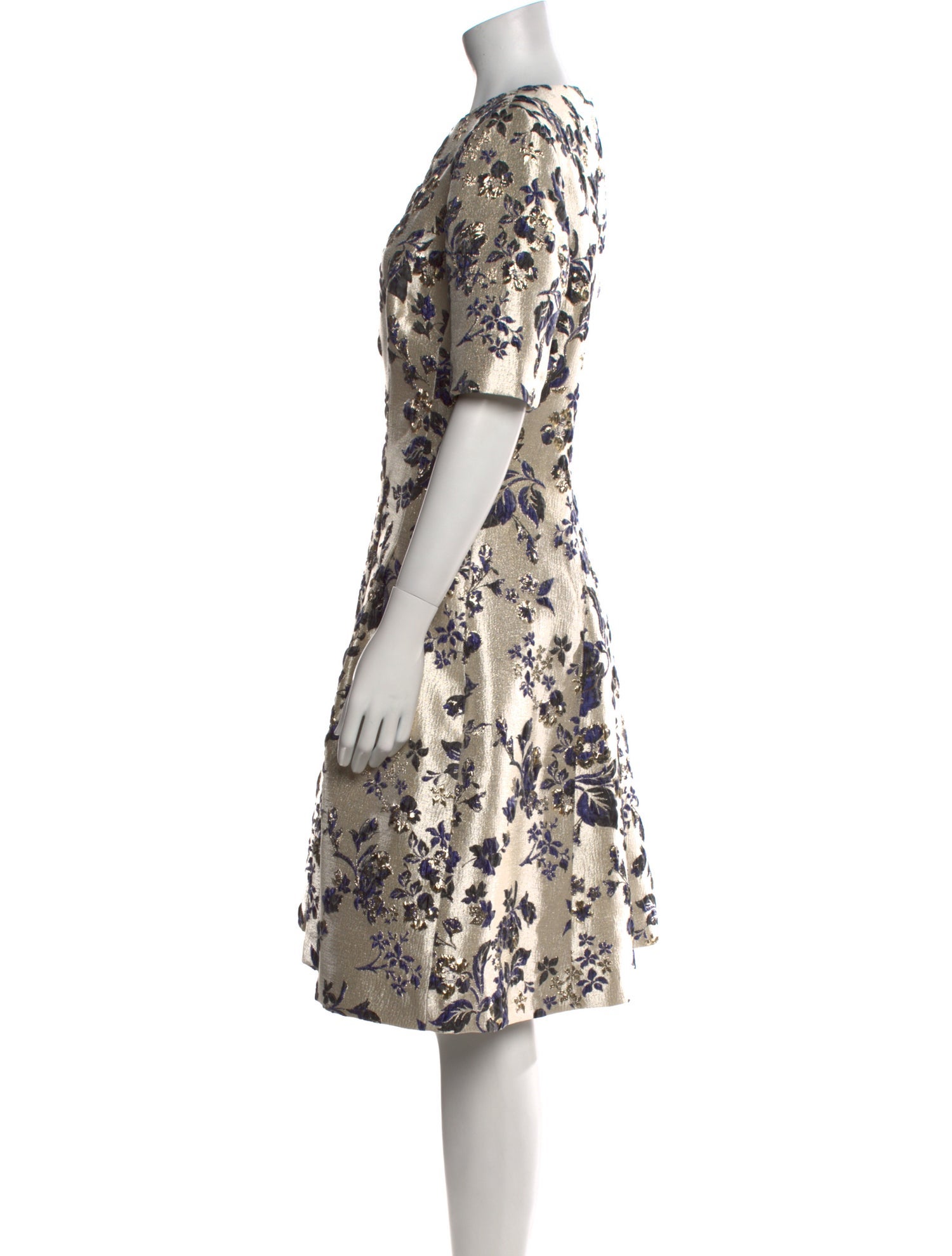 Teri Jon by Rickie Freeman Floral Print Knee-Length Dress