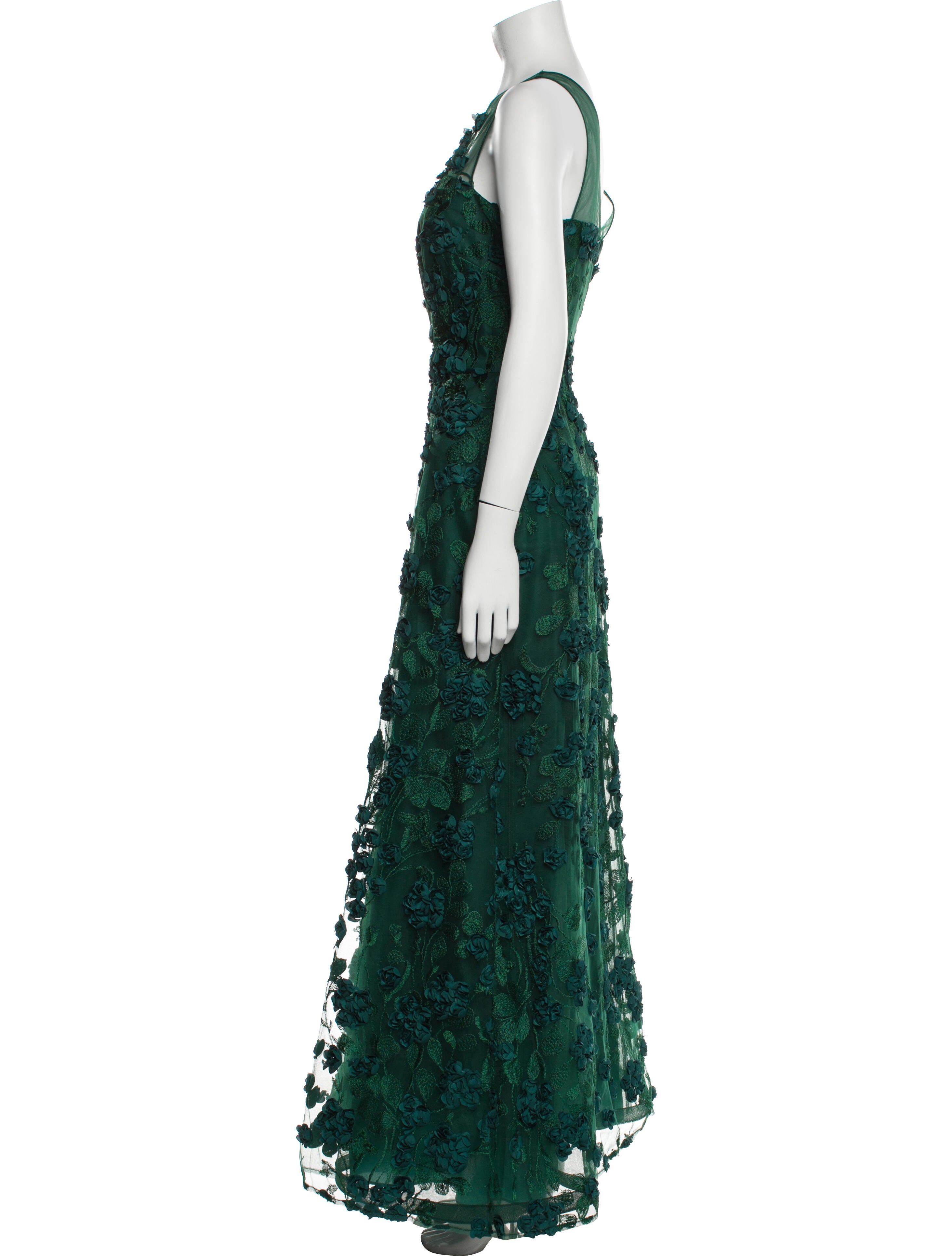 Teri Jon by Rickie Freeman Lace Pattern Long Dress