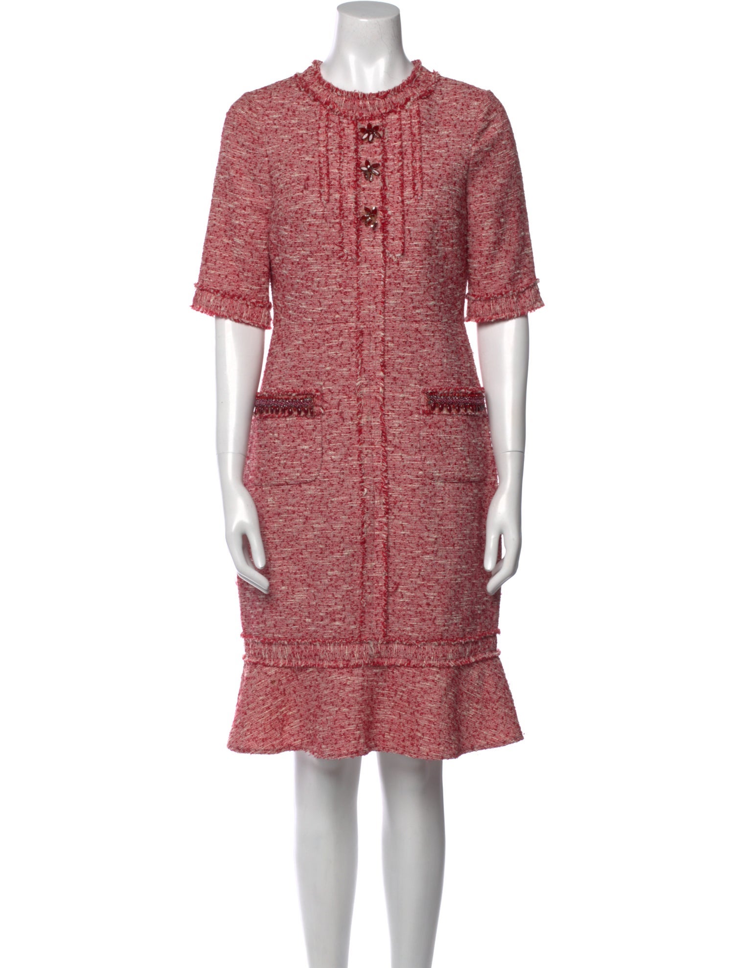 Teri Jon by Rickie Freeman Crew Neck Knee-Length Dress