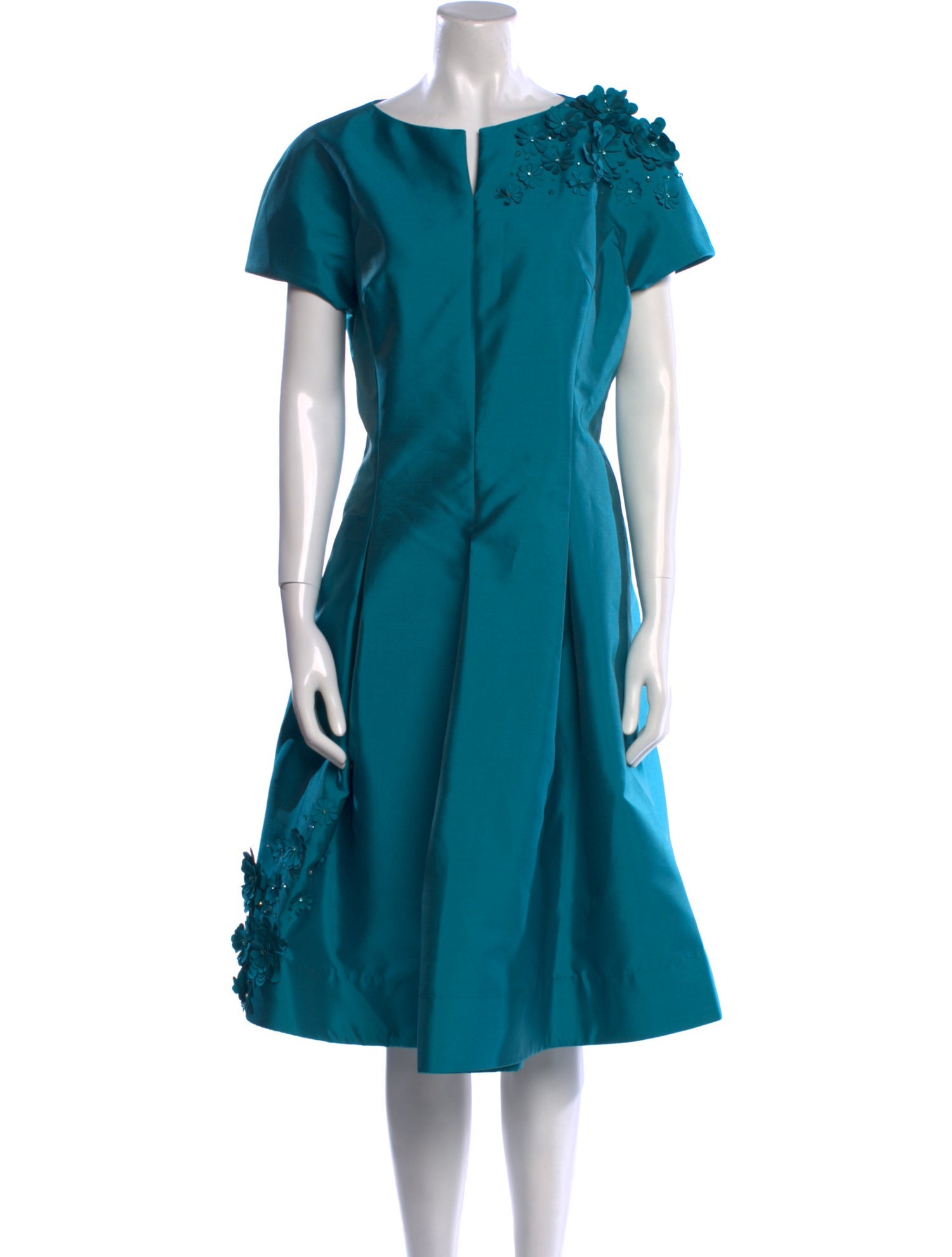 Teri Jon by Rickie Freeman Bateau Neckline Midi Length Dress w/ Tags