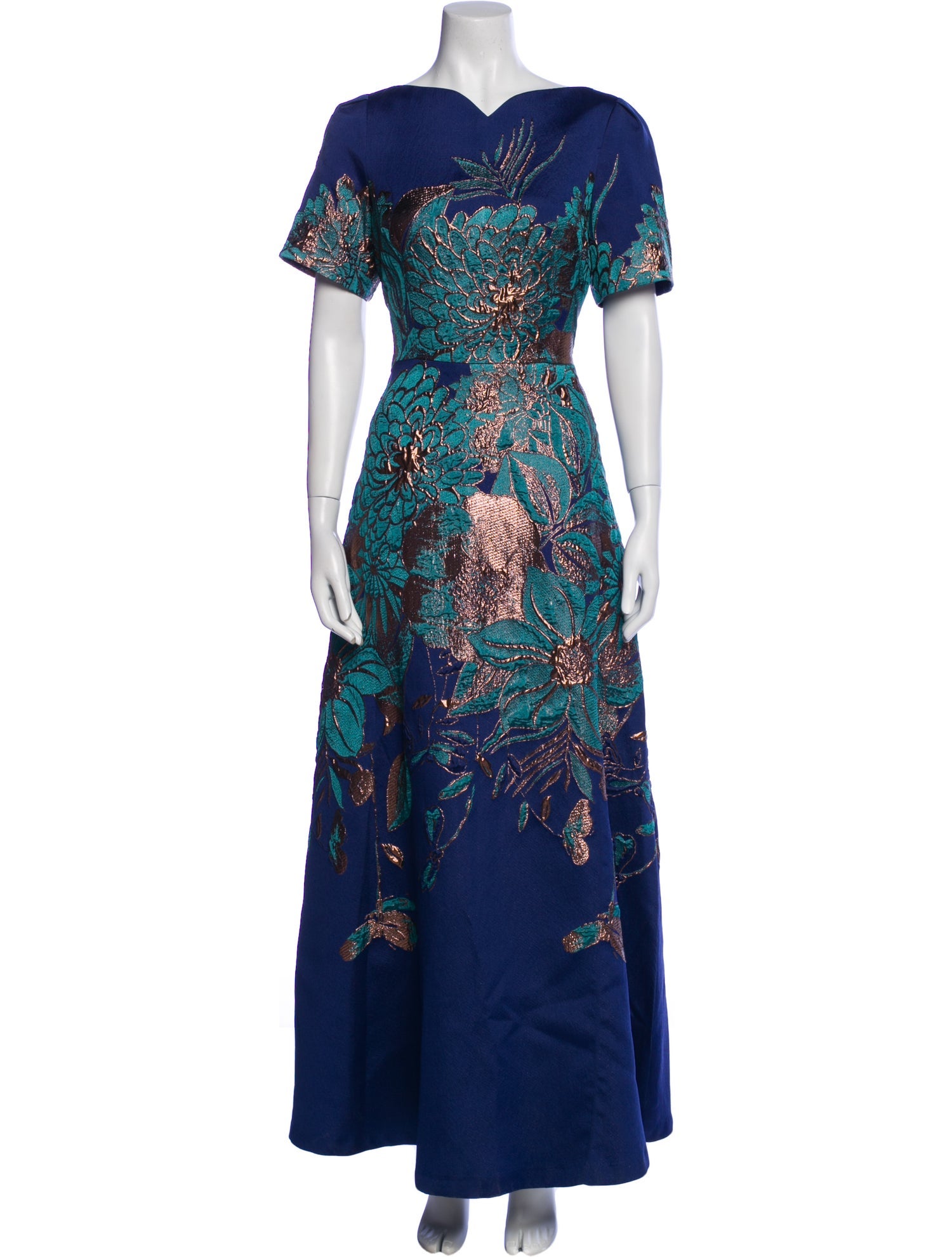 Teri Jon by Rickie Freeman Floral Print Long Dress