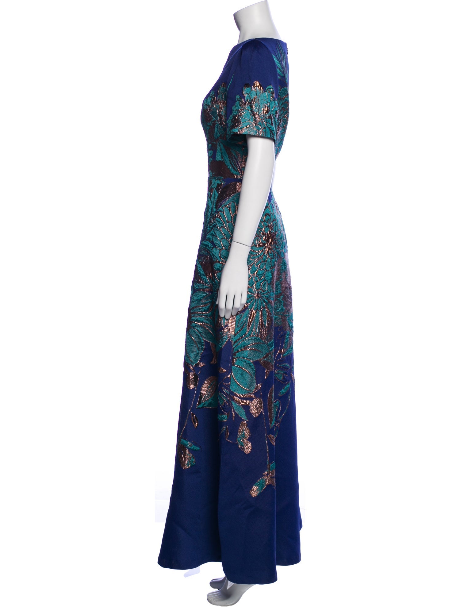 Teri Jon by Rickie Freeman Floral Print Long Dress