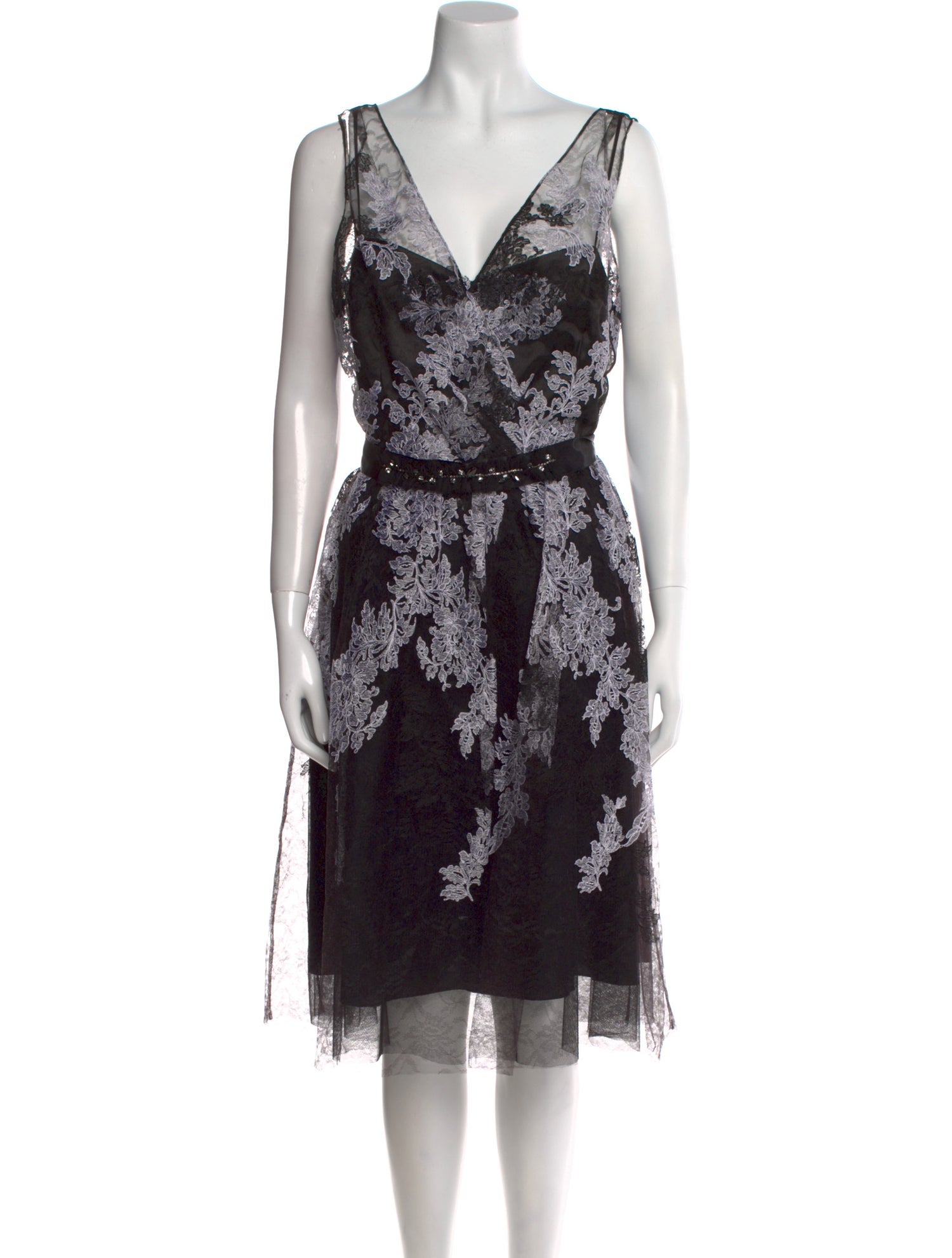 Teri Jon by Rickie Freeman Printed Midi Length Dress