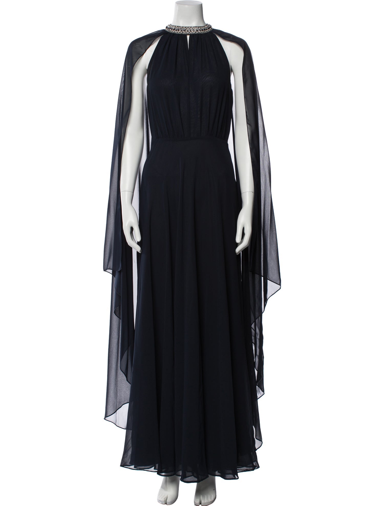 Teri Jon by Rickie Freeman Halterneck Long Dress