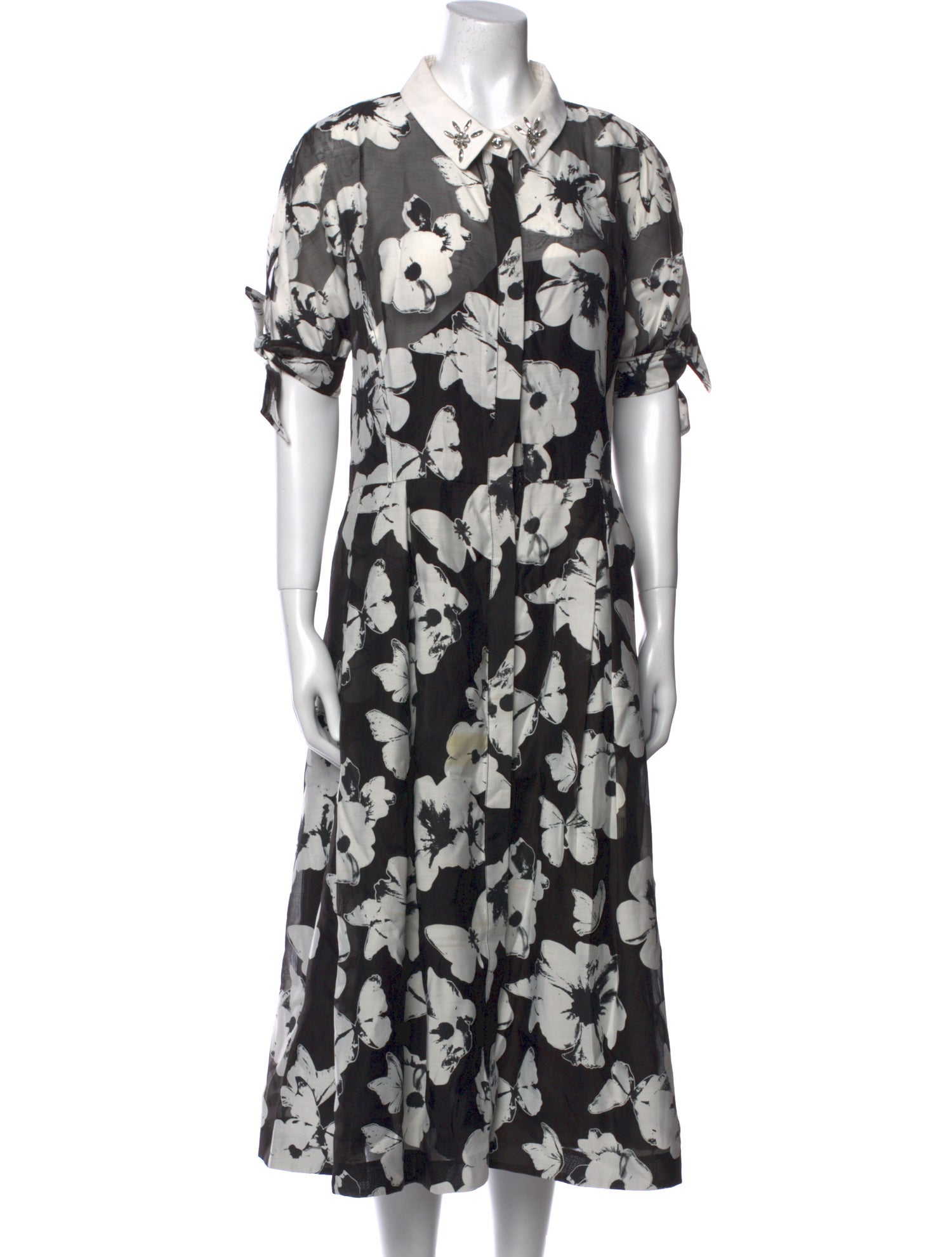 Teri Jon by Rickie Freeman Floral Print Midi Length Dress
