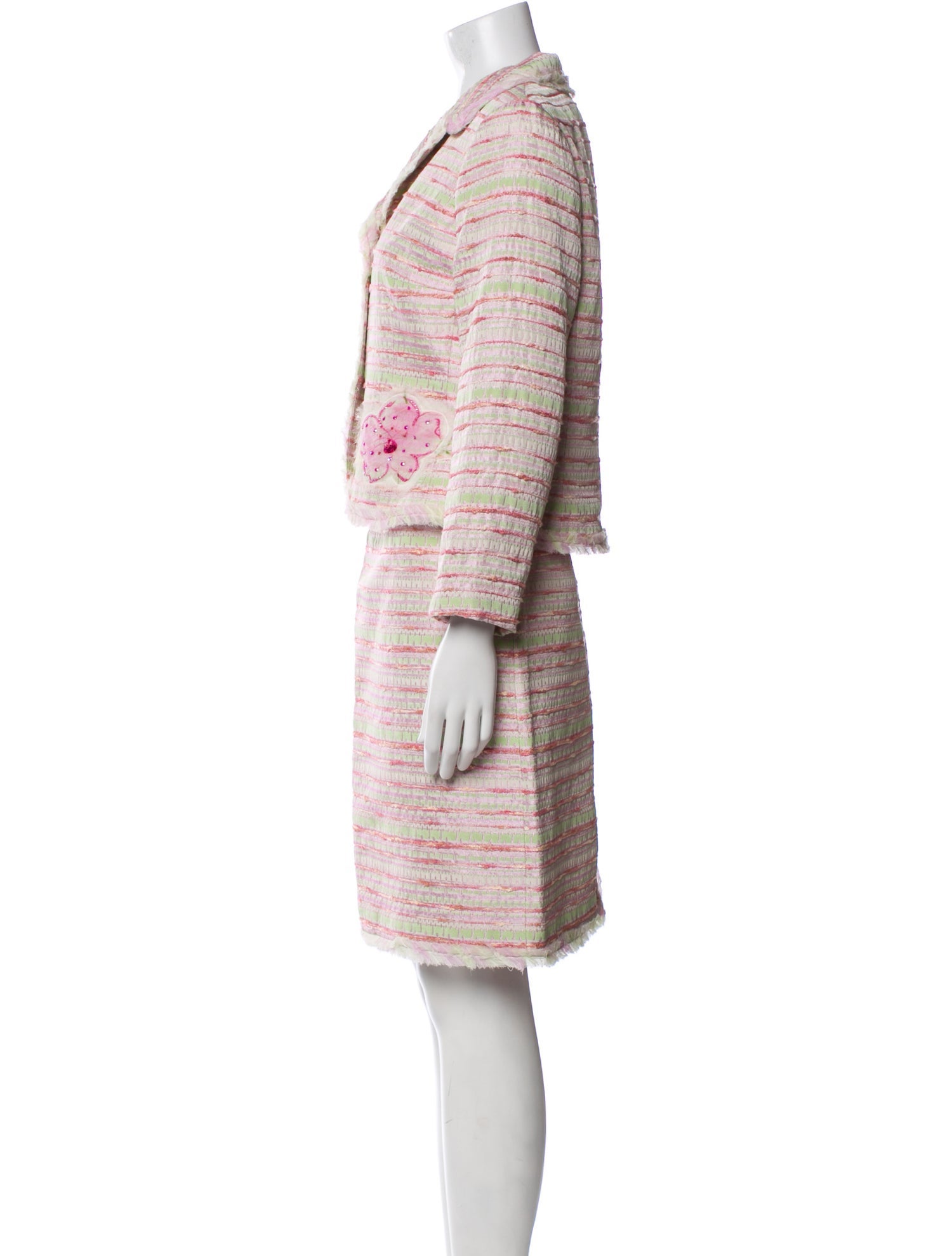 Teri Jon by Rickie Freeman Tweed Pattern Skirt Suit