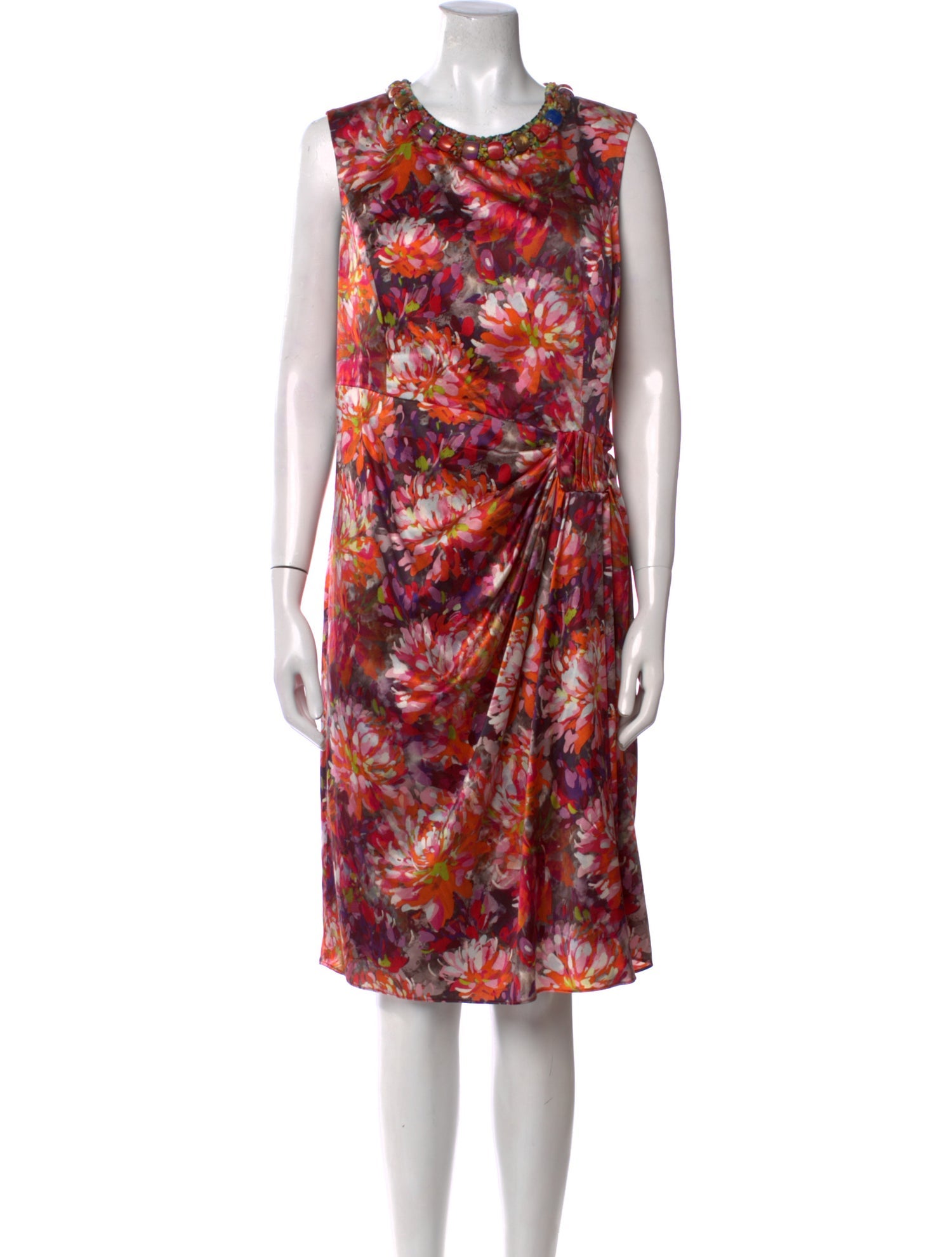 Teri Jon by Rickie Freeman Silk Knee-Length Dress
