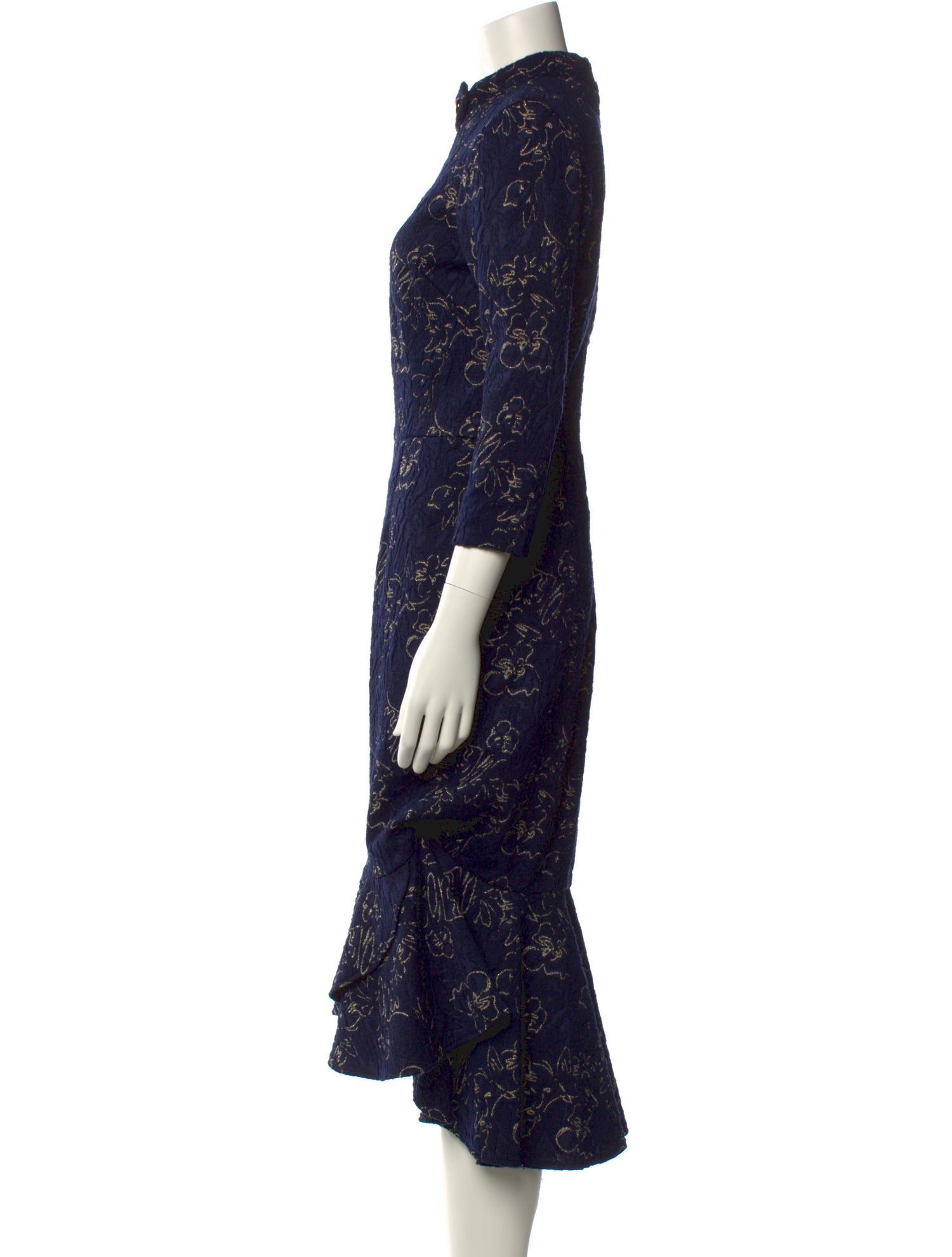 Teri Jon by Rickie Freeman Floral Print Midi Length Dress