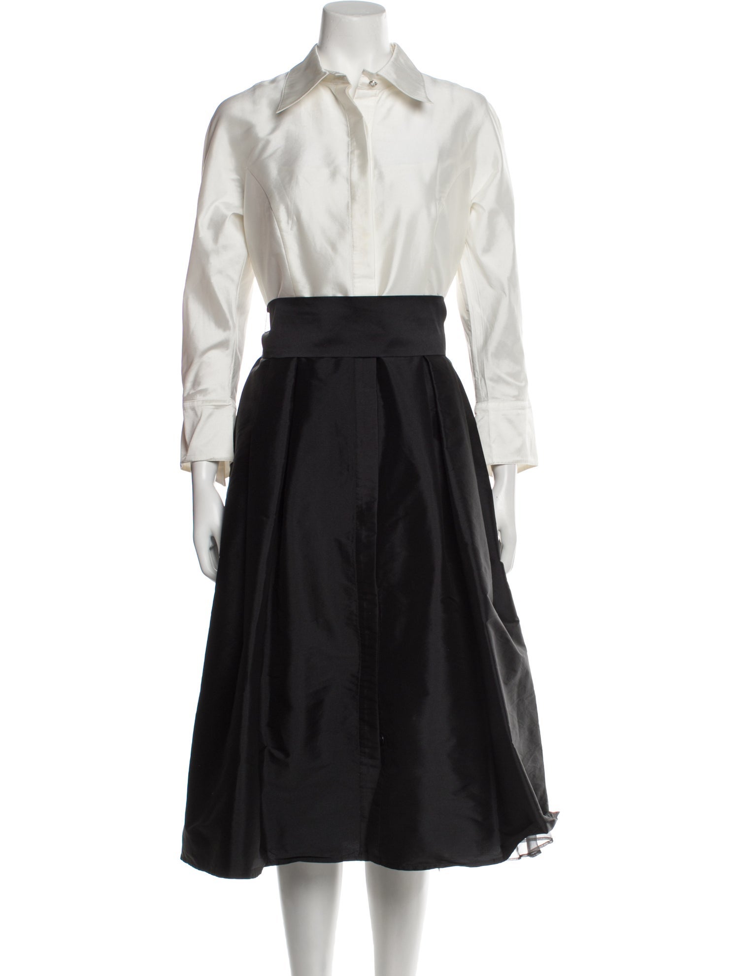 Teri Jon by Rickie Freeman Colorblock Pattern Midi Length Dress