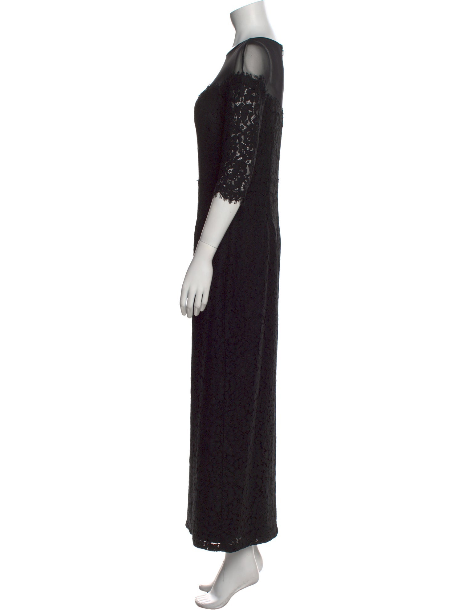 Teri Jon by Rickie Freeman Lace Pattern Long Dress