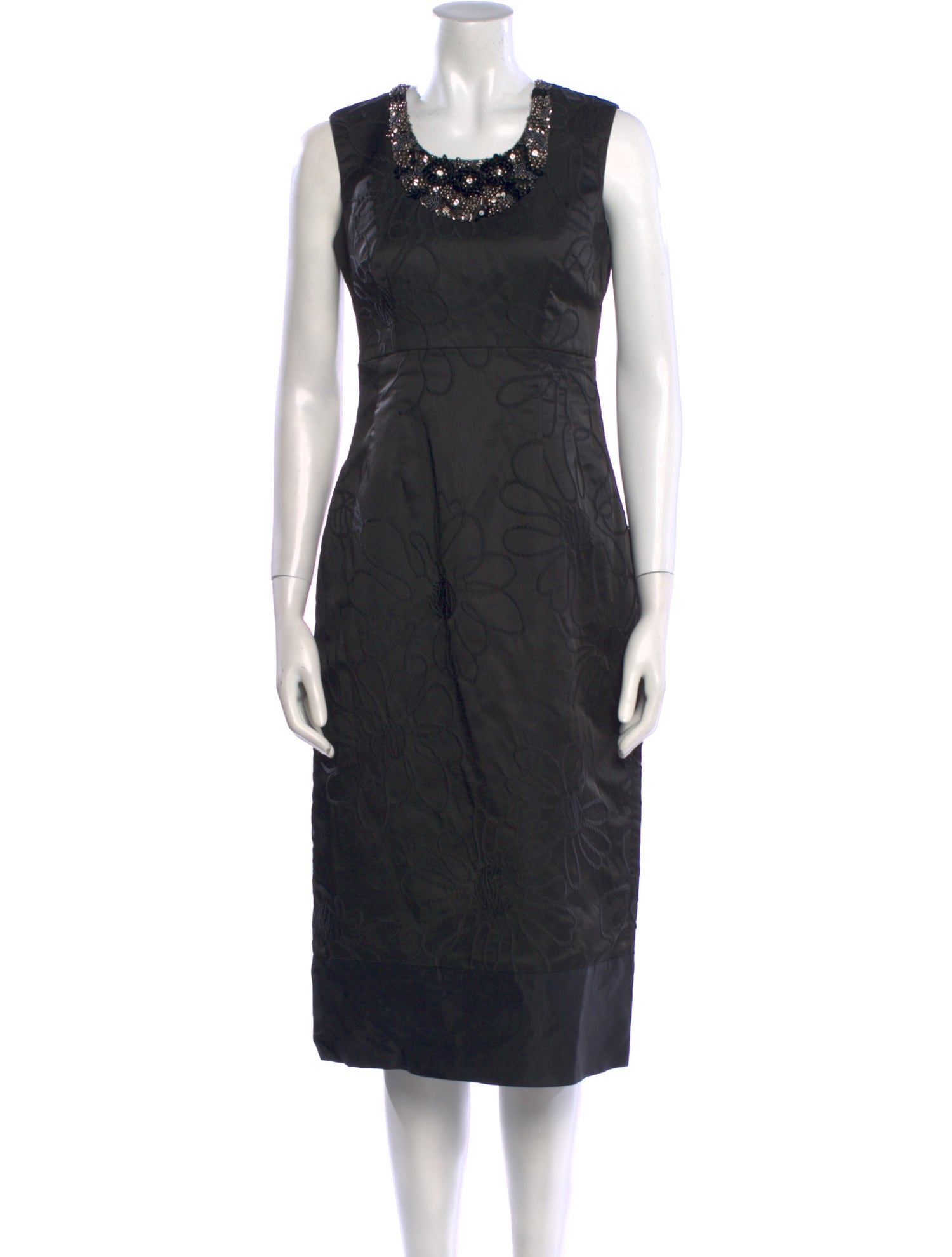 Teri Jon by Rickie Freeman Lace Pattern Midi Length Dress