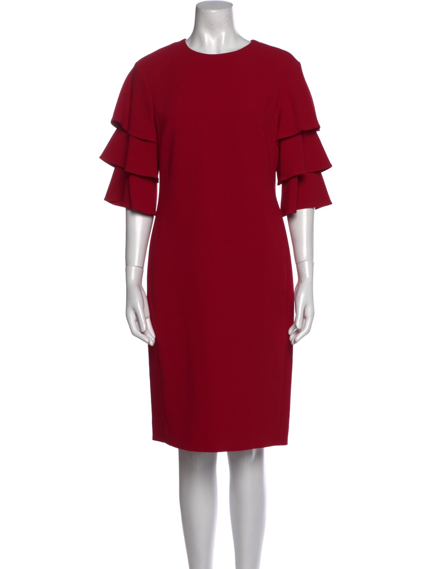 Teri Jon by Rickie Freeman Crew Neck Knee-Length Dress