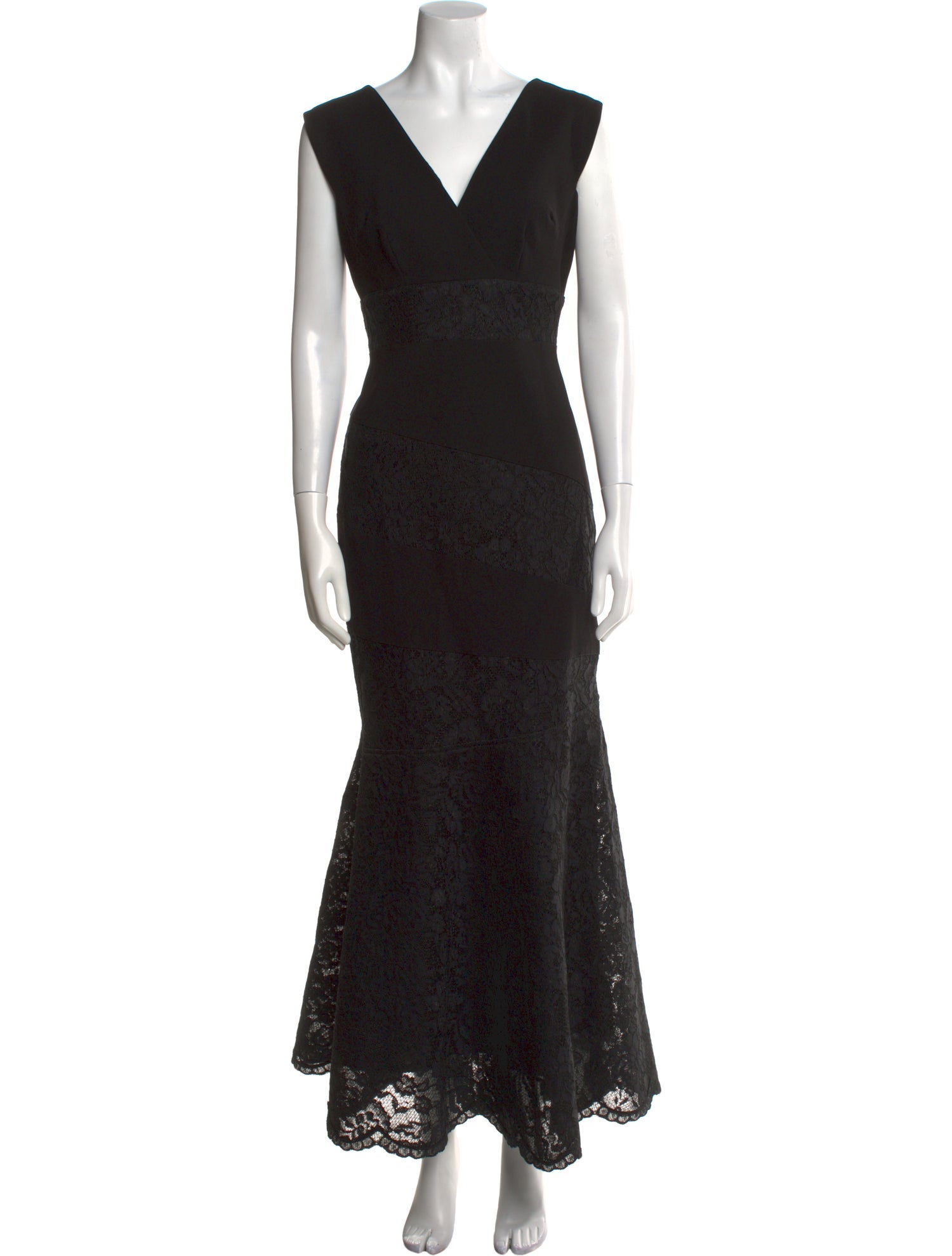 Teri Jon by Rickie Freeman Lace Pattern Long Dress