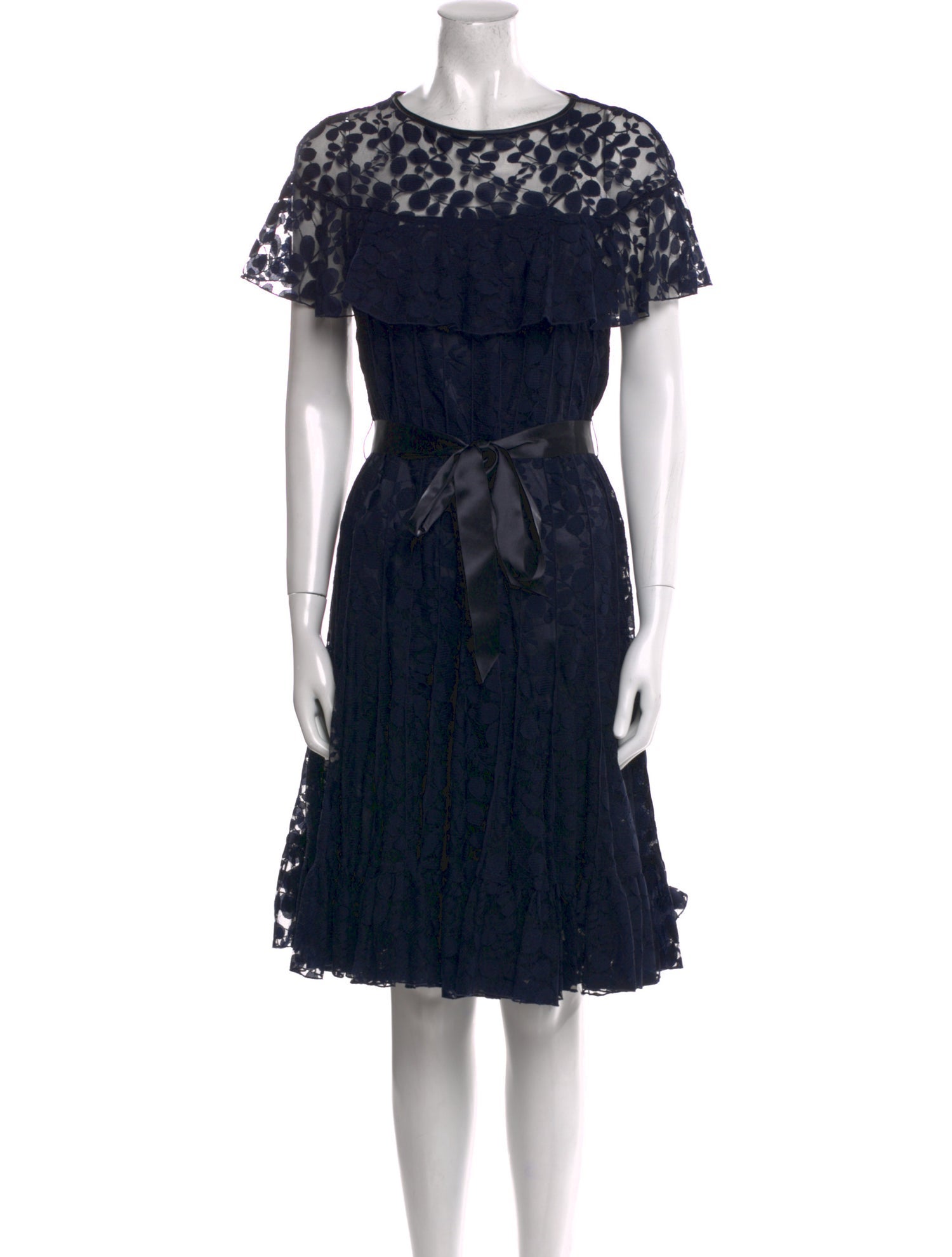Teri Jon by Rickie Freeman Lace Pattern Knee-Length Dress
