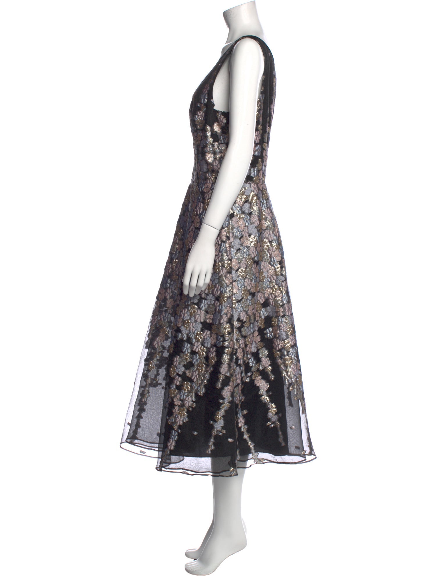 Teri Jon by Rickie Freeman Floral Print Long Dress