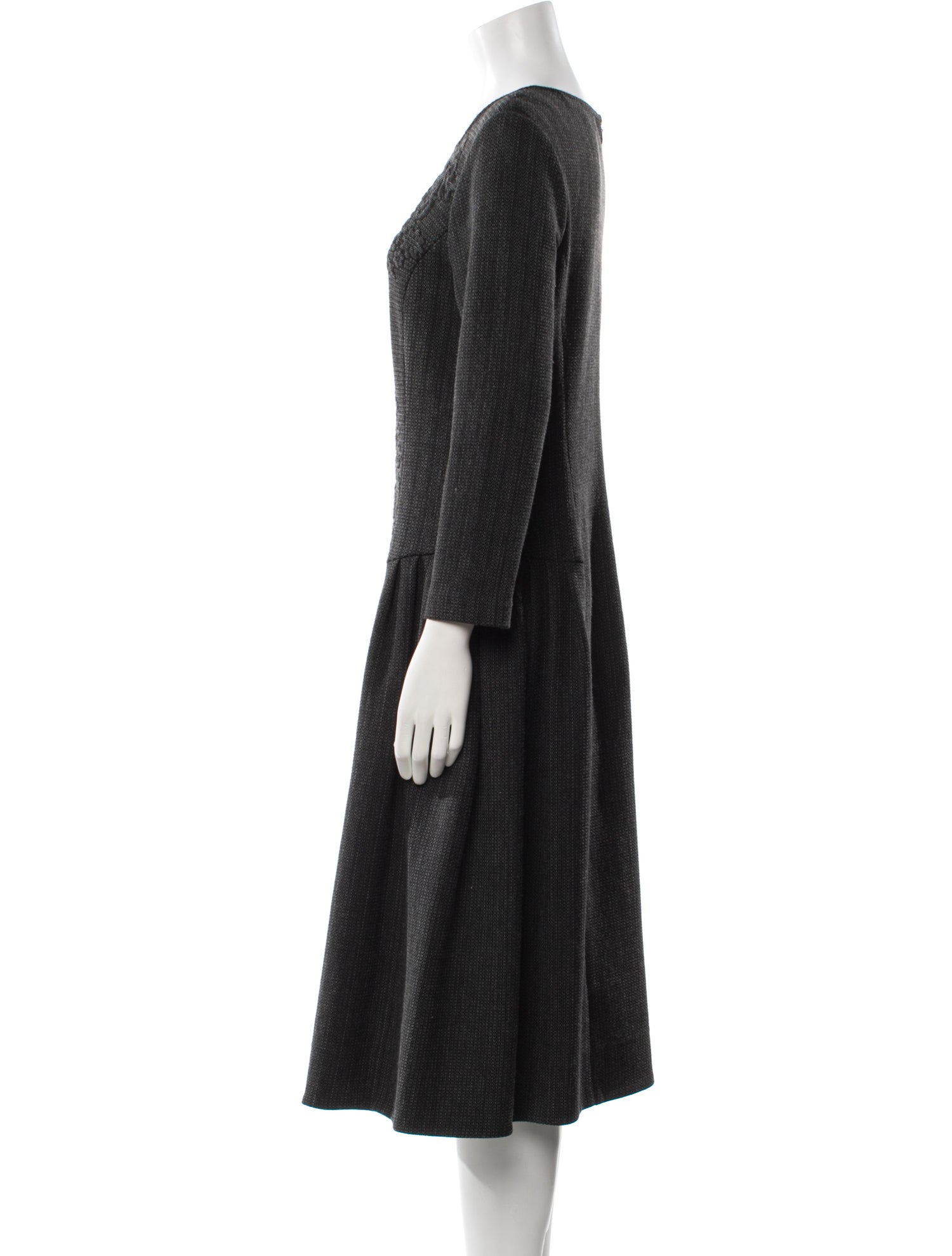 Teri Jon by Rickie Freeman Scoop Neck Midi Length Dress