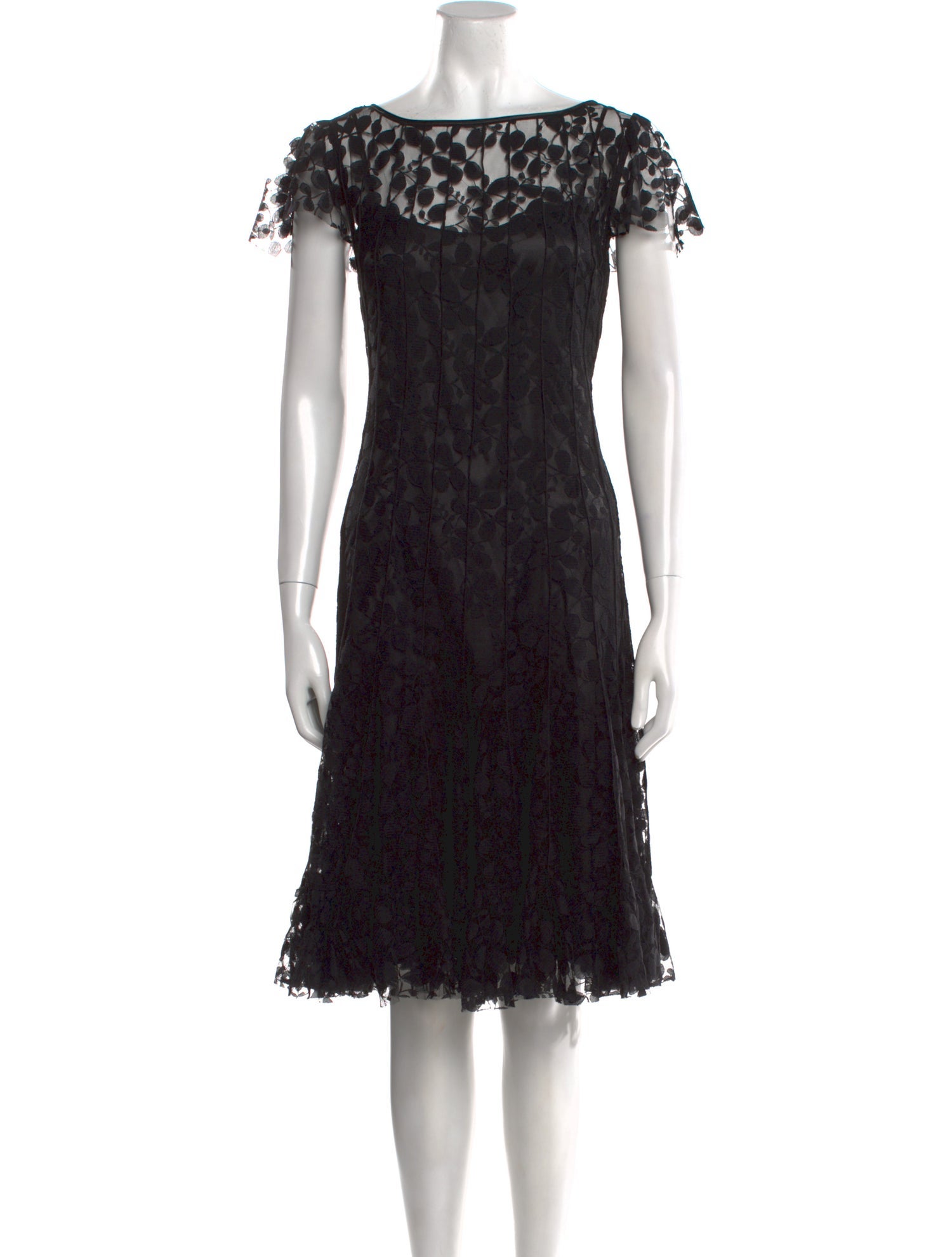 Teri Jon by Rickie Freeman Lace Pattern Knee-Length Dress