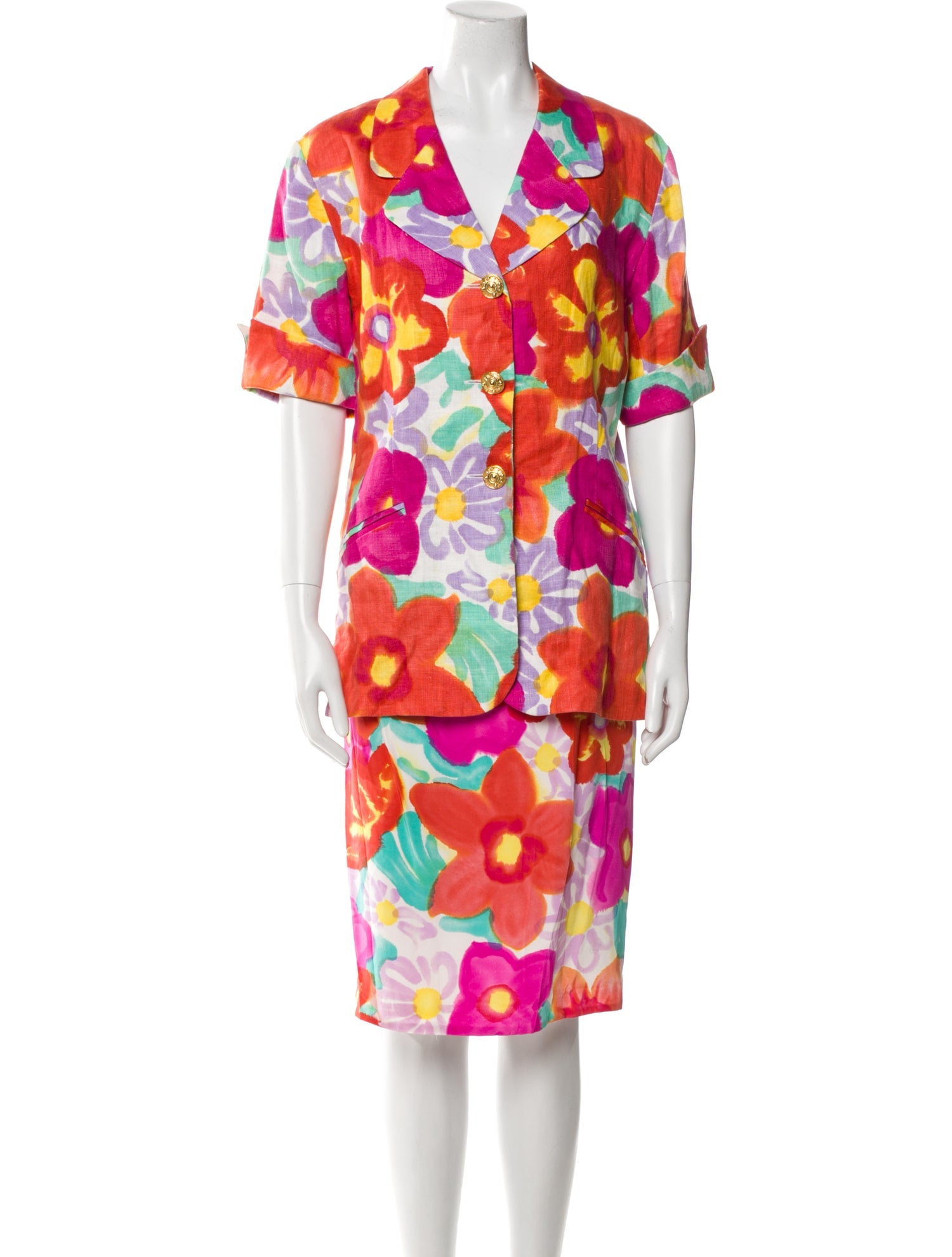 Teri Jon by Rickie Freeman Vintage Linen Skirt Set