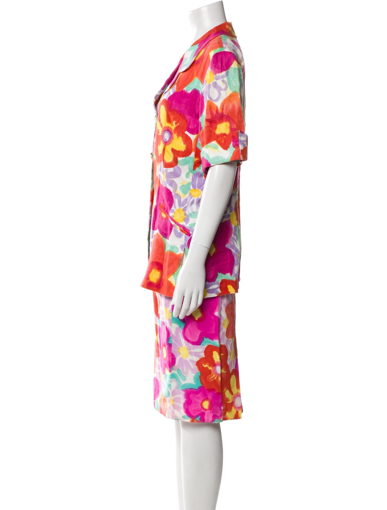 Teri Jon by Rickie Freeman Vintage Linen Skirt Set