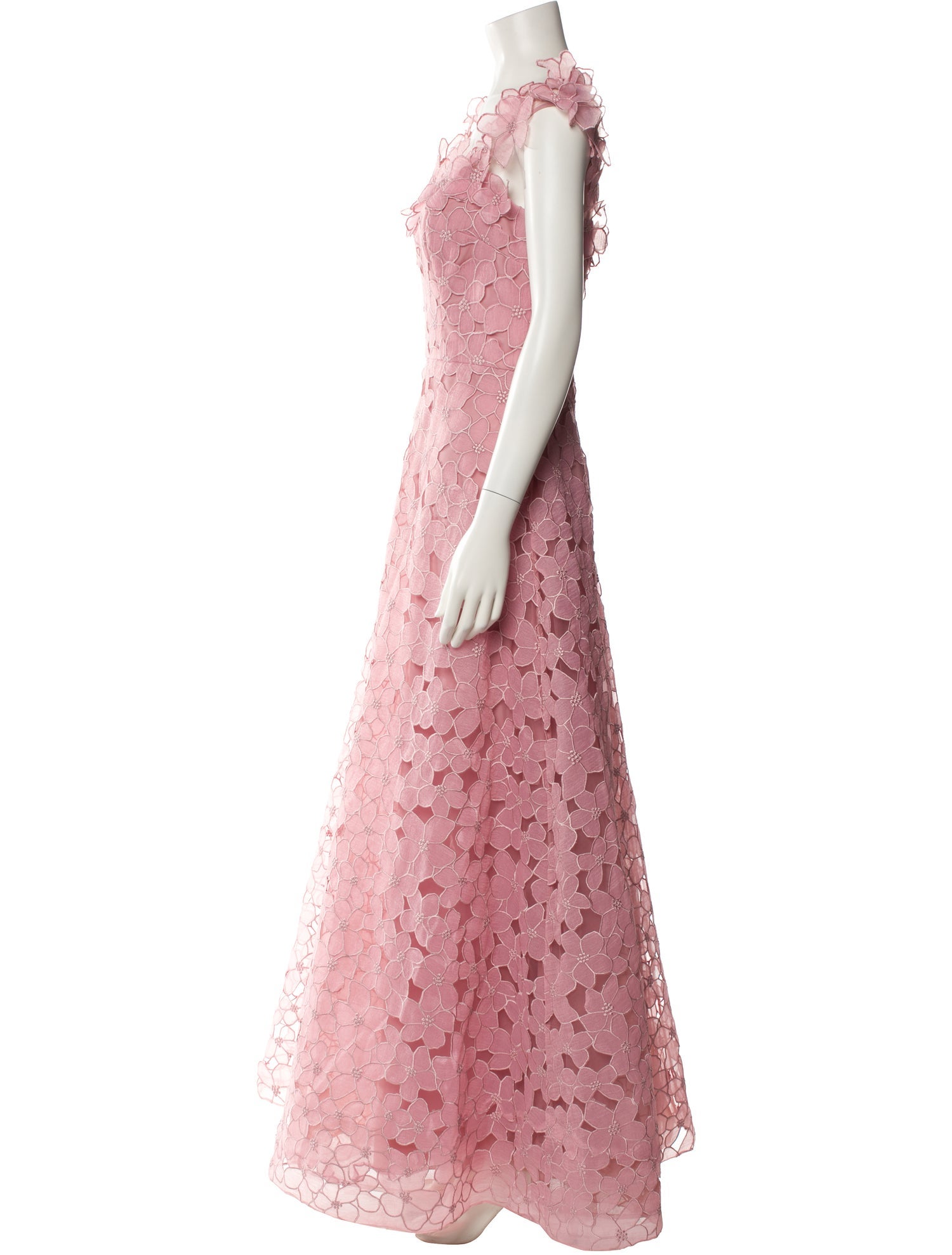 Teri Jon by Rickie Freeman Lace Pattern Long Dress