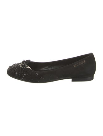 Richmond Suede Crystal Embellishments Ballet Flats