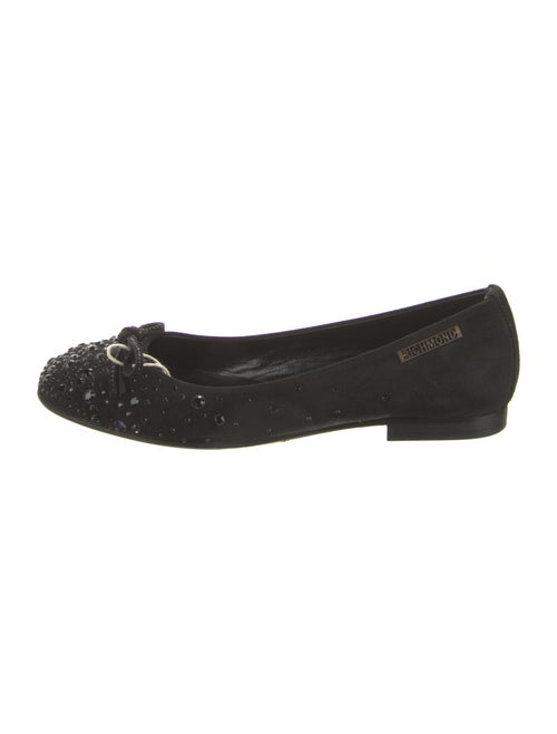 Richmond Suede Crystal Embellishments Ballet Flats