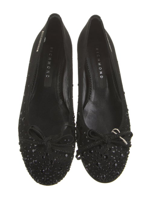Richmond Suede Crystal Embellishments Ballet Flats