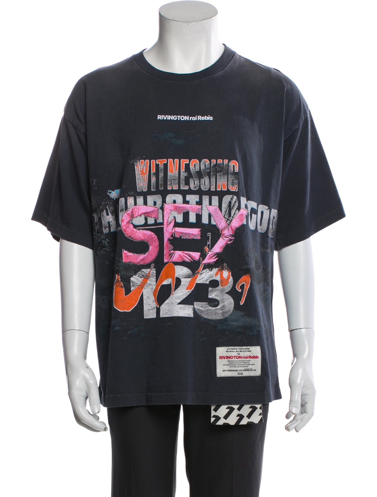 Rivington roi Rebis Graphic Print Crew Neck T-Shirt - Grey T