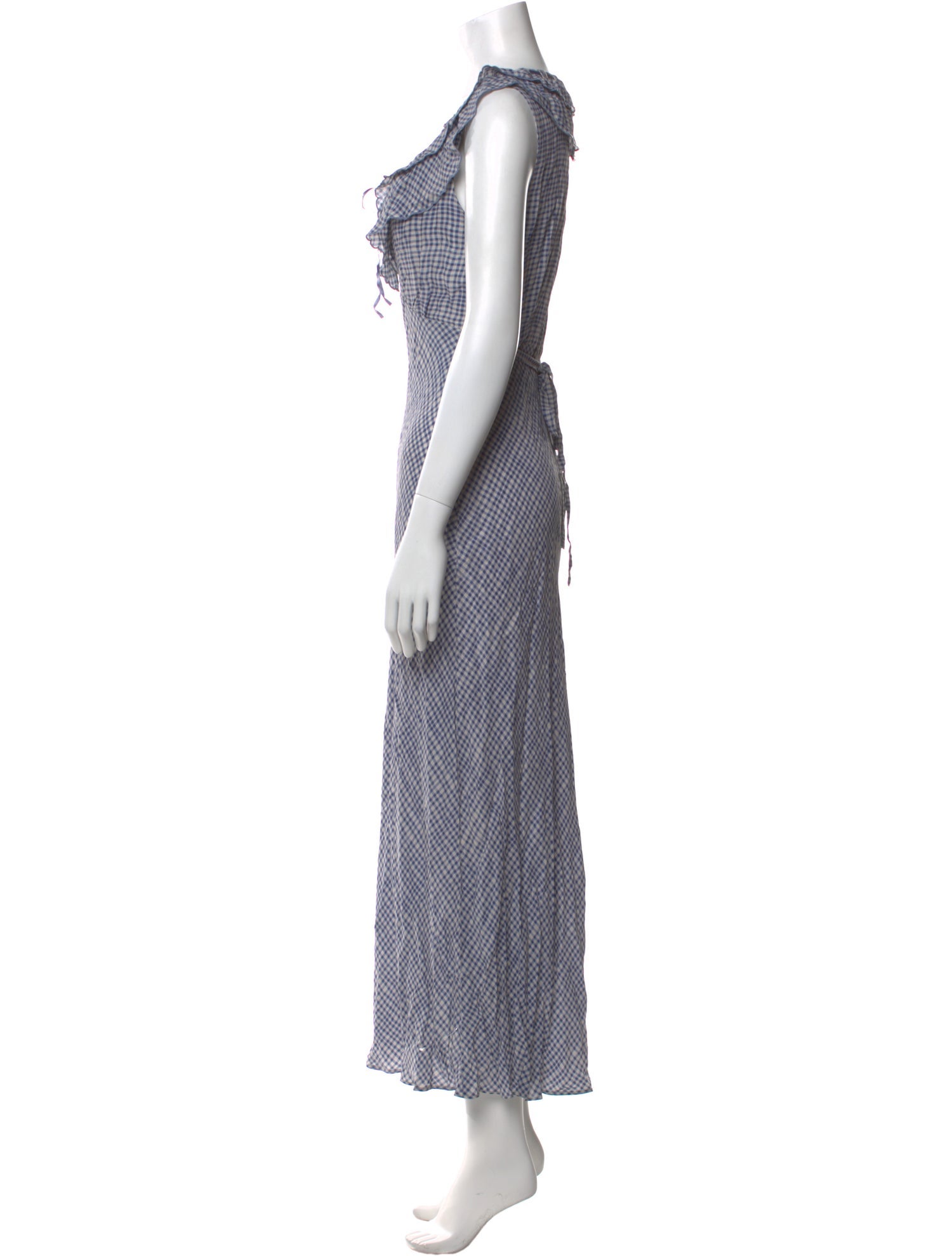 Rixo x Ciao Lucia Plaid Print Long Dress