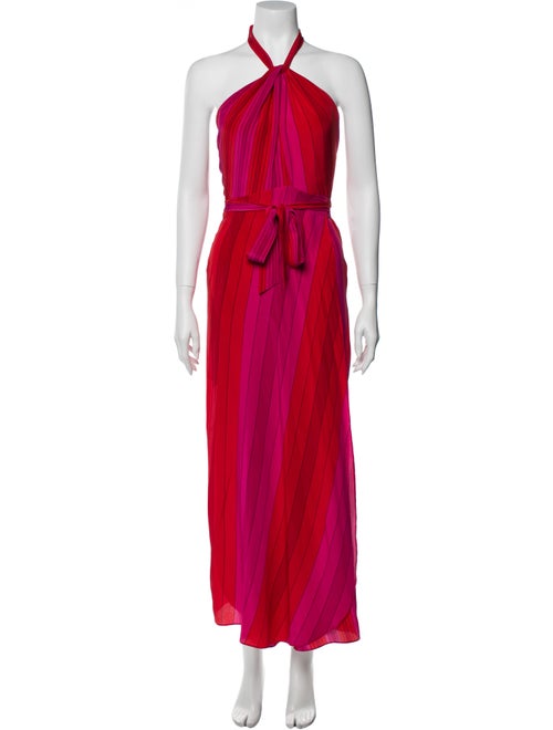 Rixo Silk Long Dress Orange