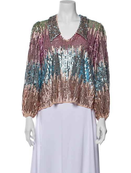 Rixo Printed Long Sleeve Blouse