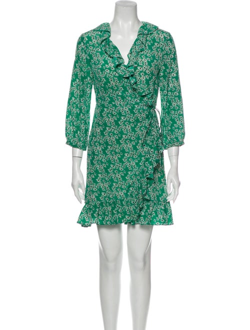 Rixo Silk Mini Dress Green