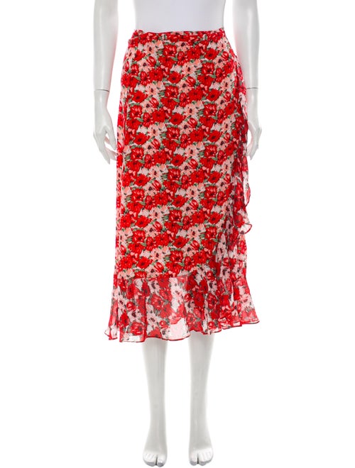 Rixo Silk Midi Length Skirt