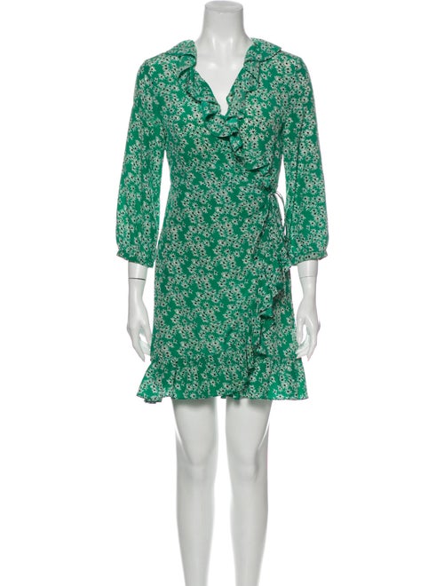 Rixo Silk Mini Dress Green