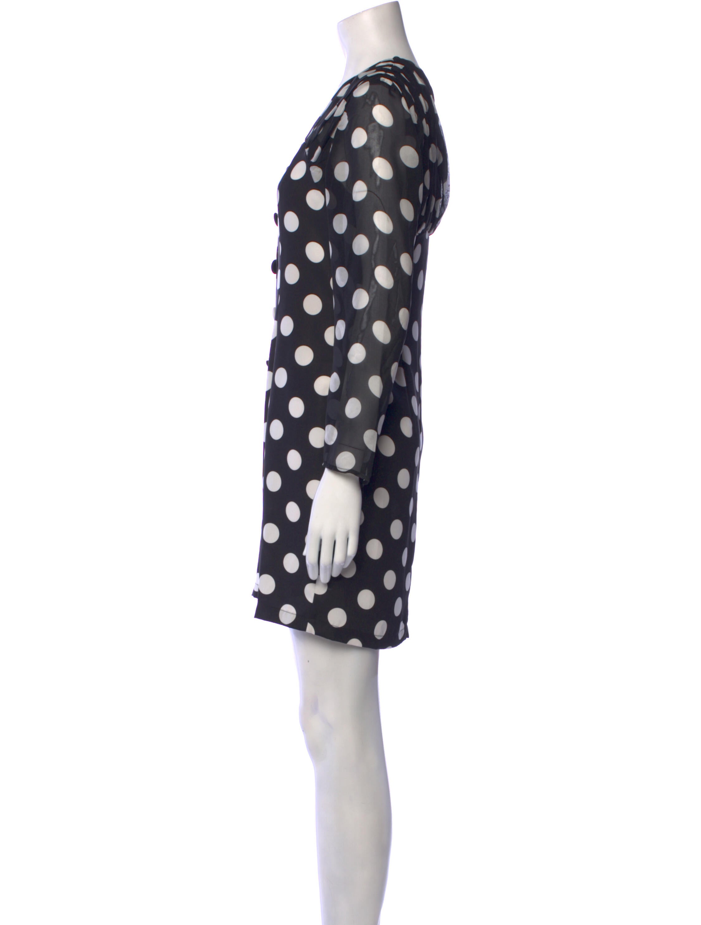 RIXO Polka Dot Print Mini Dress