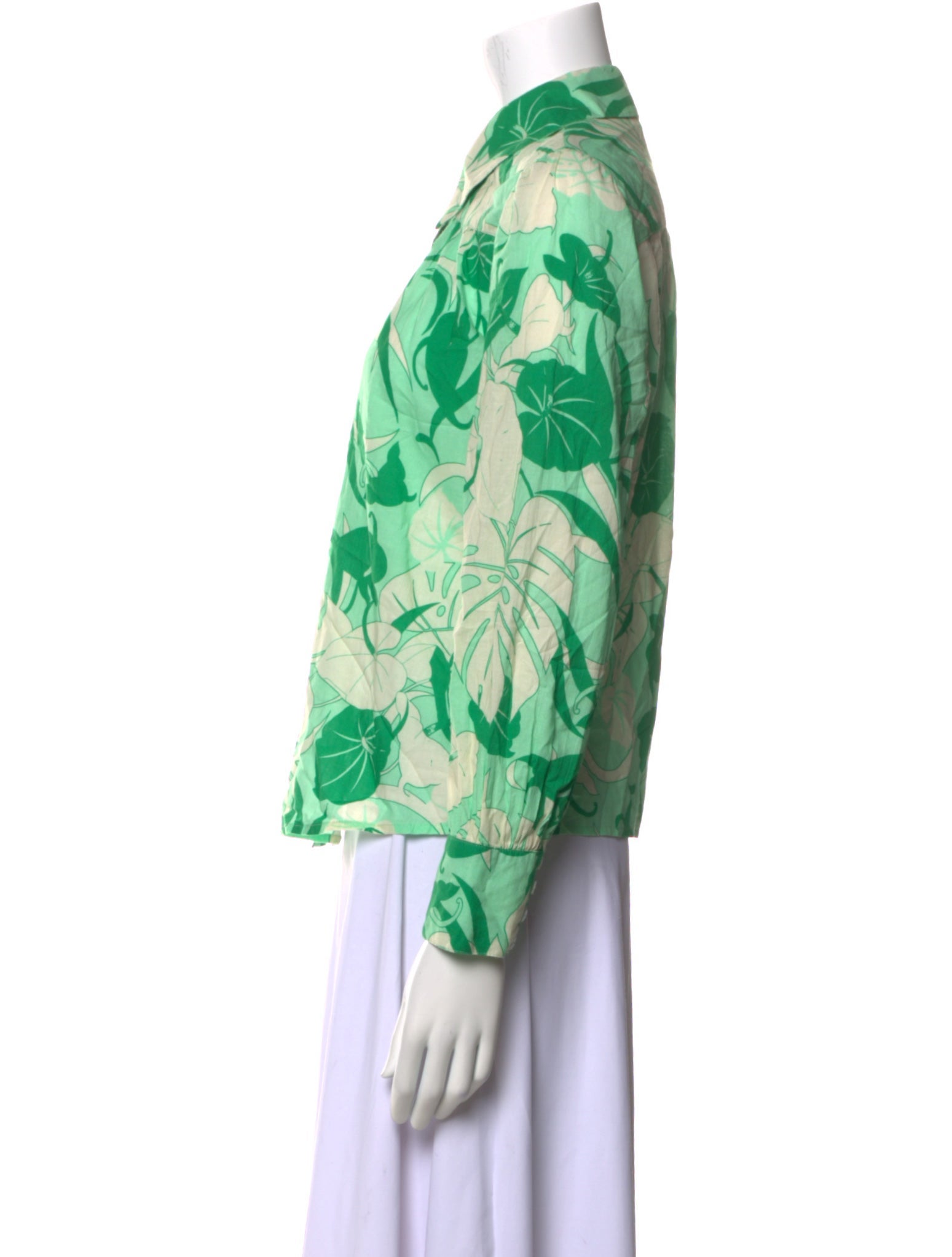 RIXO Floral Print Long Sleeve Button-Up Top