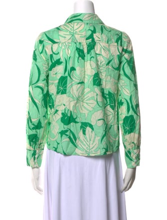 RIXO Floral Print Long Sleeve Button-Up Top