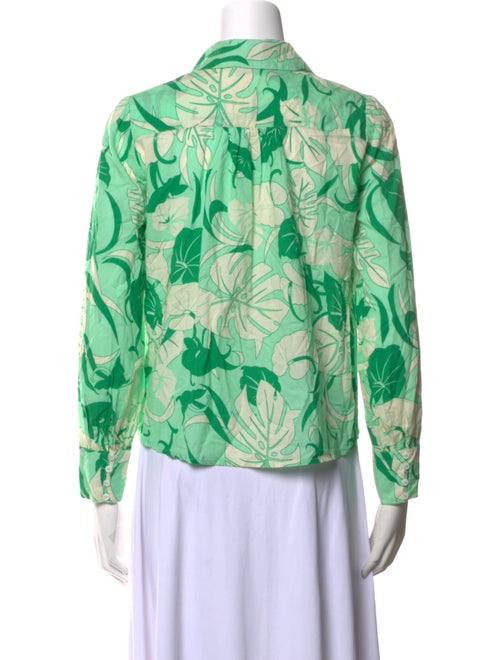 RIXO Floral Print Long Sleeve Button-Up Top