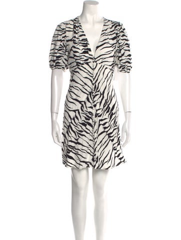 Rixo Dresses Animal Print Mini Dress XS