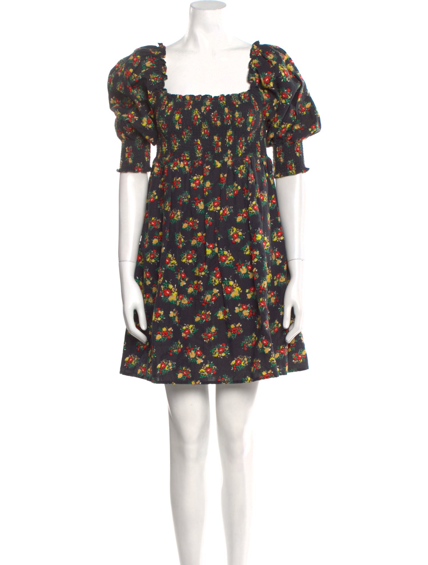 RIXO Floral Print Mini Dress