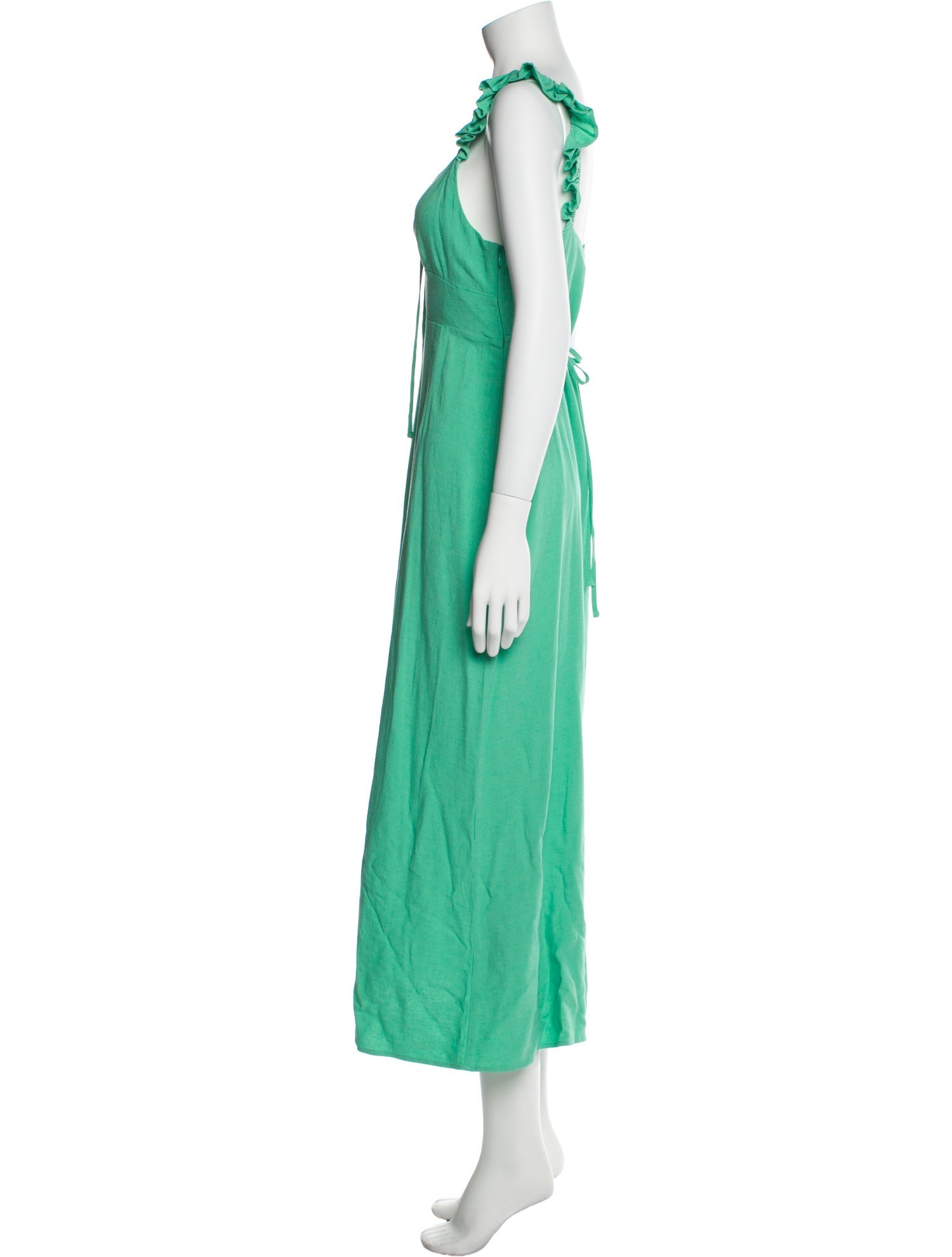 RIXO V-Neck Midi Length Dress