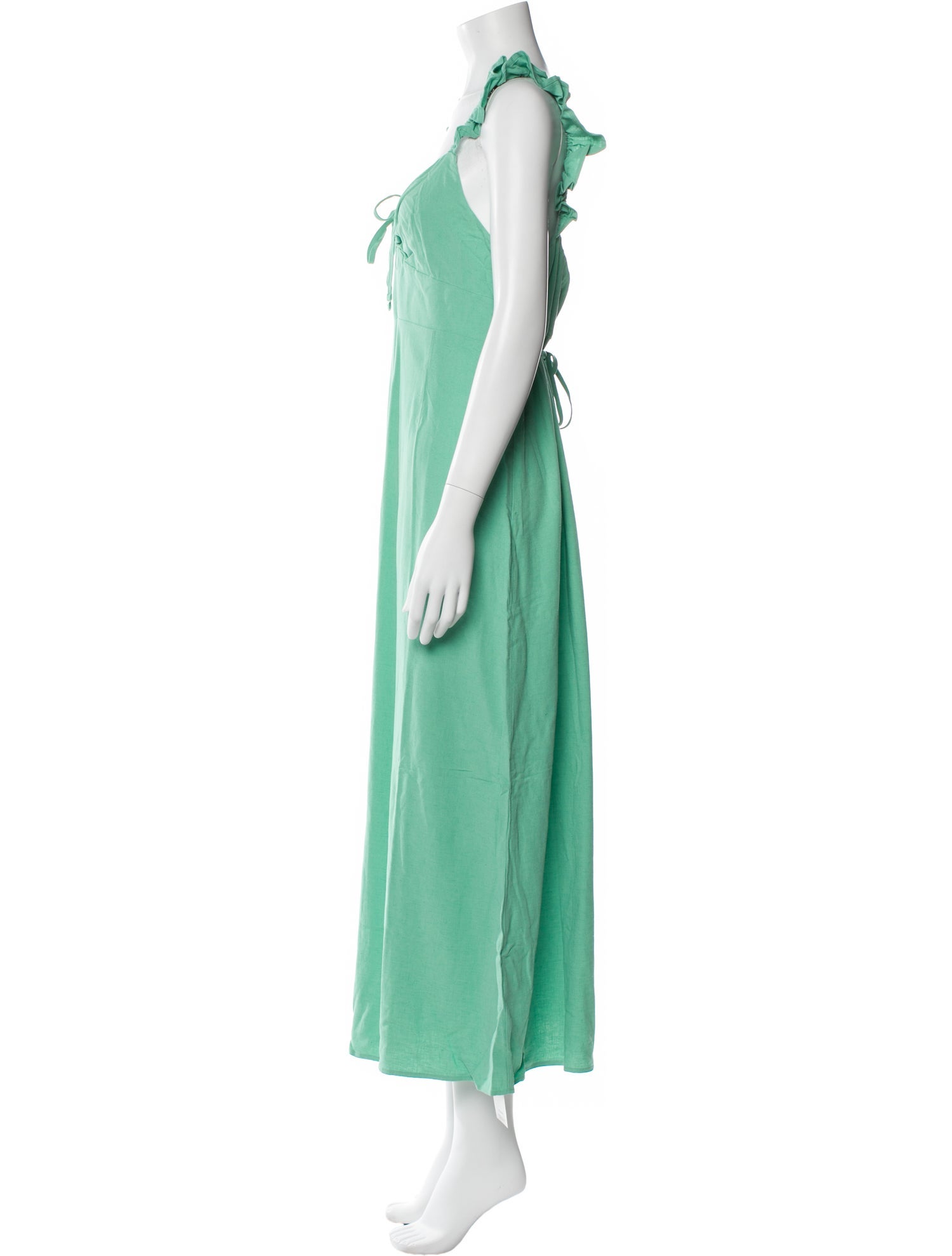 RIXO V-Neck Long Dress