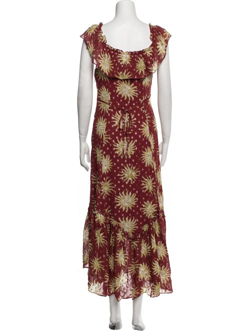 RIXO Floral Print Long Dress